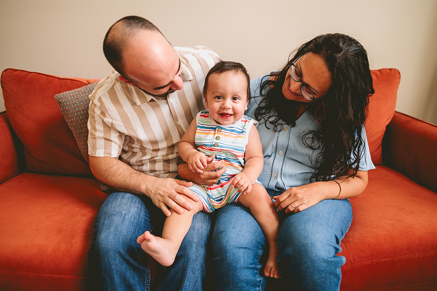 Family portraits with baby in Durham