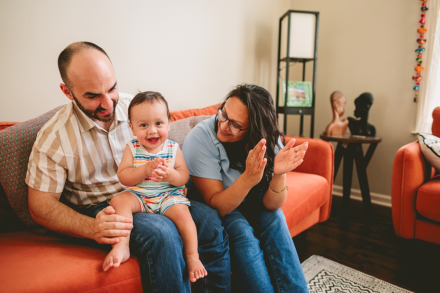 Family portraits with baby in Durham