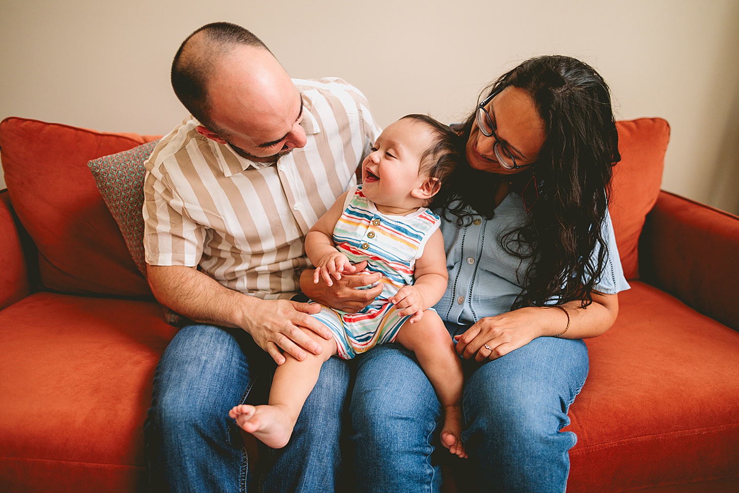 Family portraits with baby in Durham