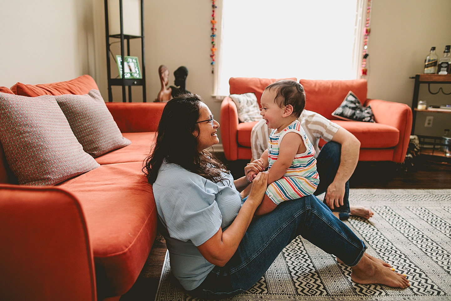 Family portraits with baby in Durham