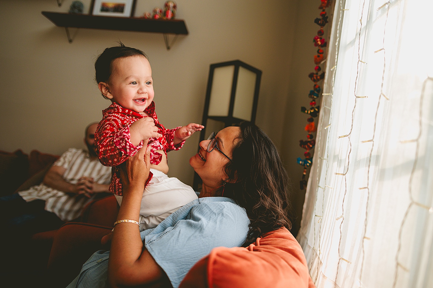 Family portraits with baby in Durham