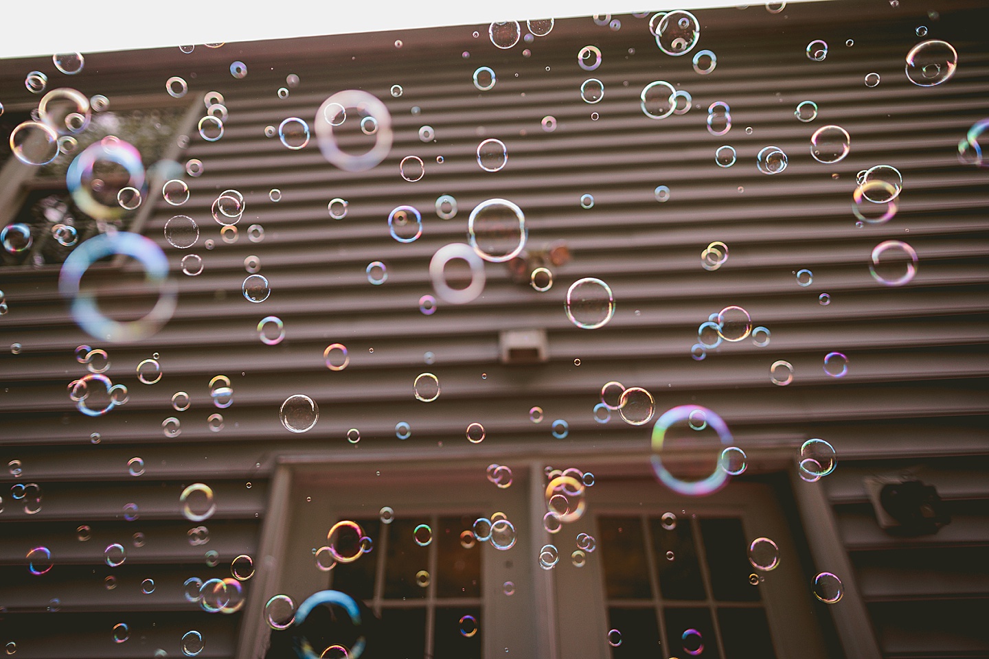 Bubbles floating in the air