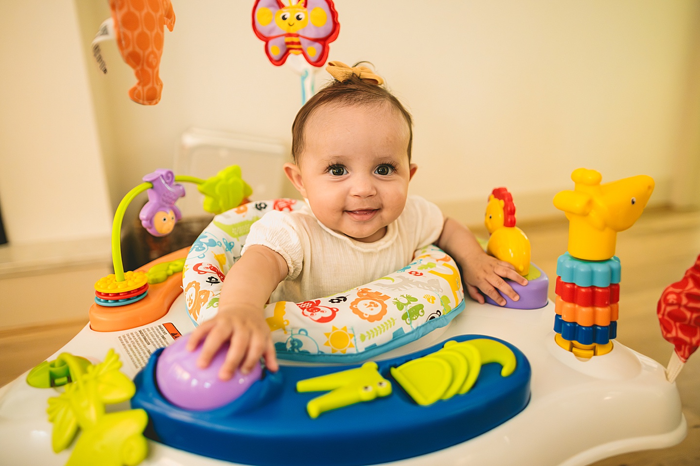 Baby in bouncing seat