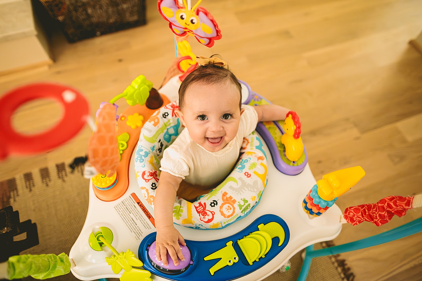 Baby in bouncing seat