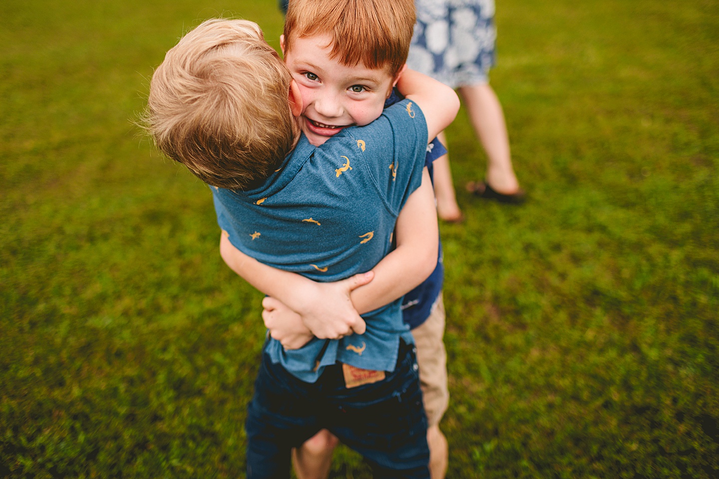 Brothers hugging