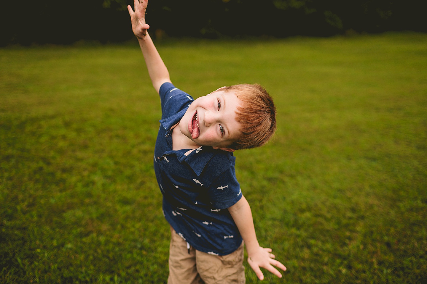 Portrait of a kid making funny faces