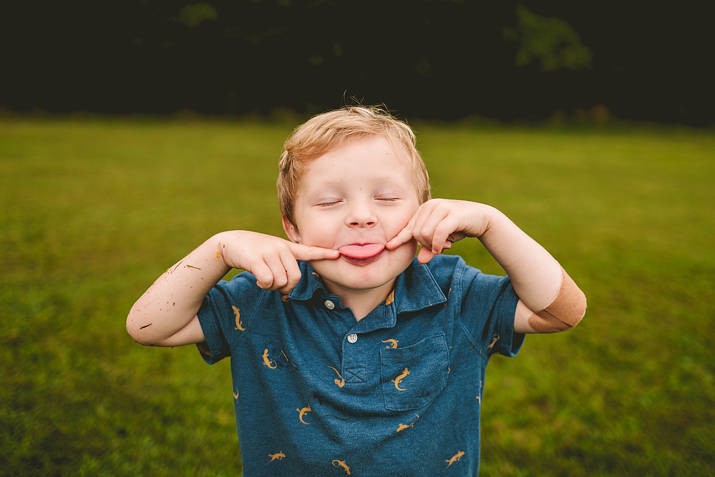 Portrait of a kid making funny faces