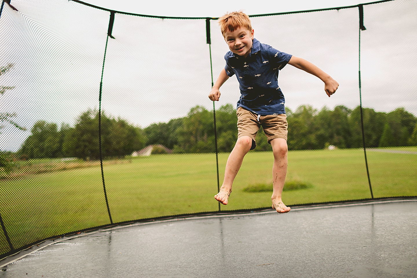 Kids jumping on trampoline