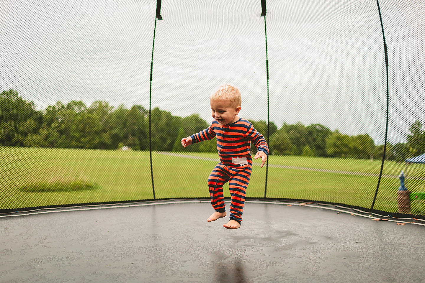 Kids jumping on trampoline