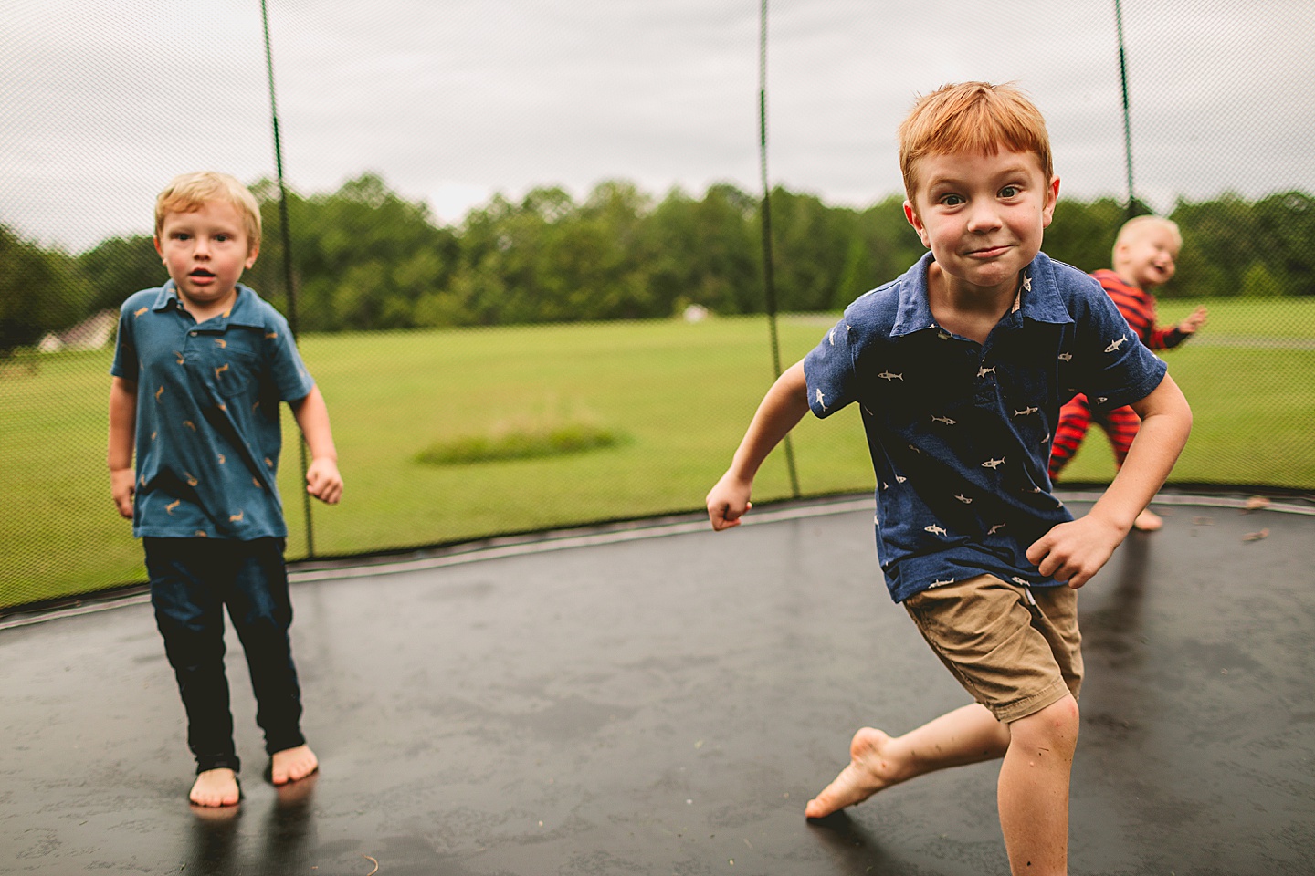 Kids jumping on trampoline