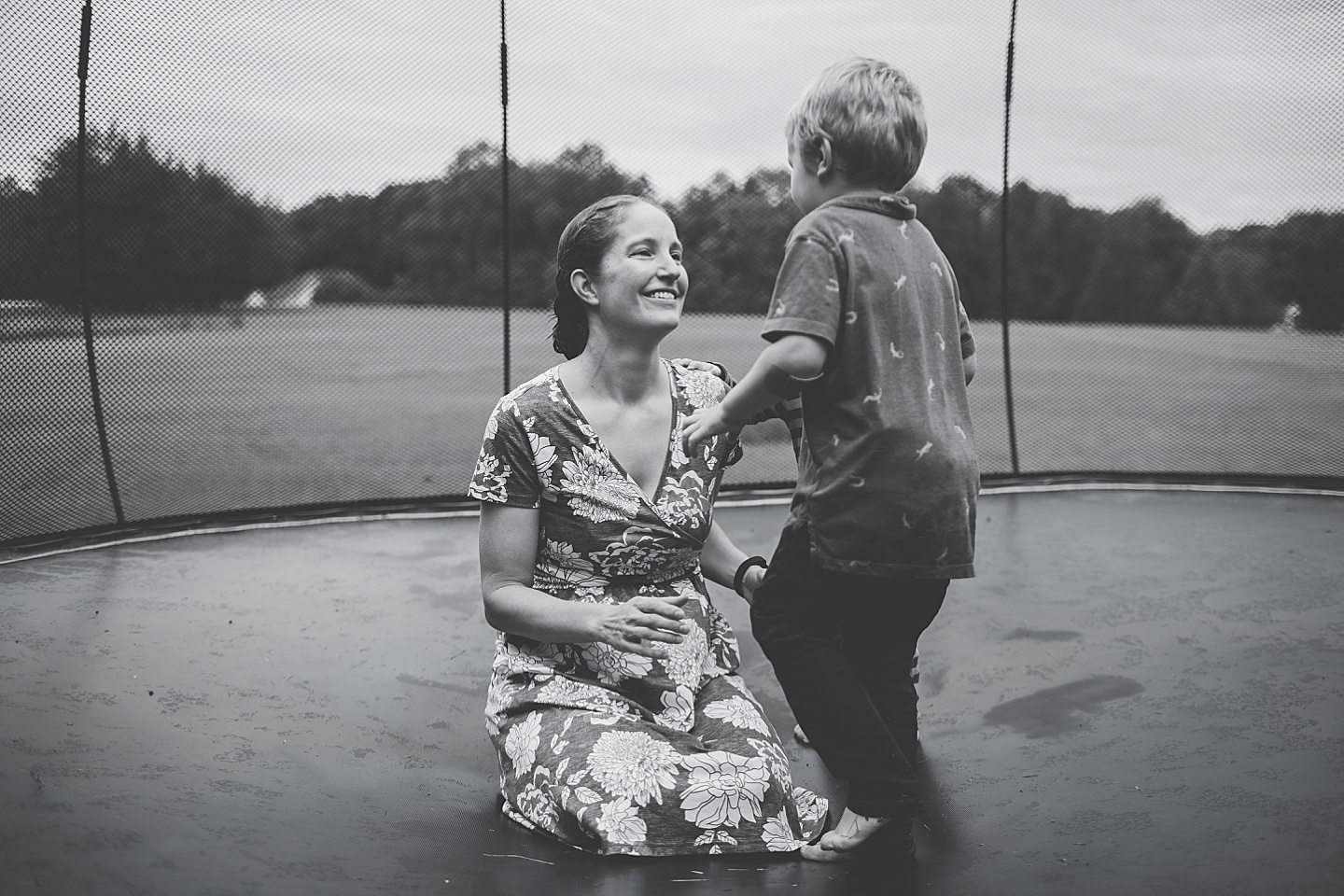 Kids jumping on trampoline