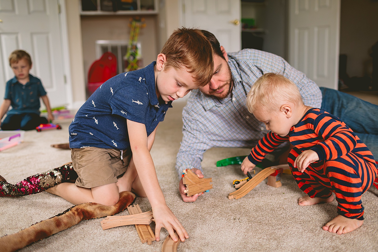 Kids putting together cars