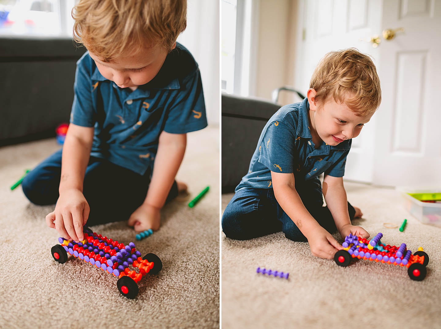 Kids putting together cars