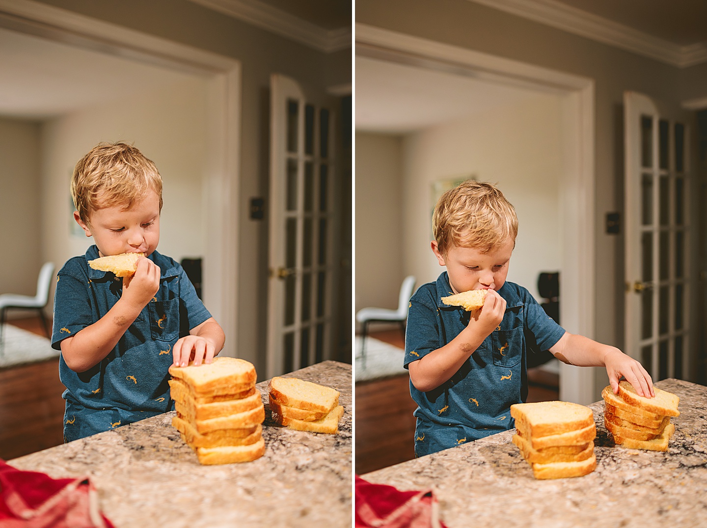 Kids making french toast