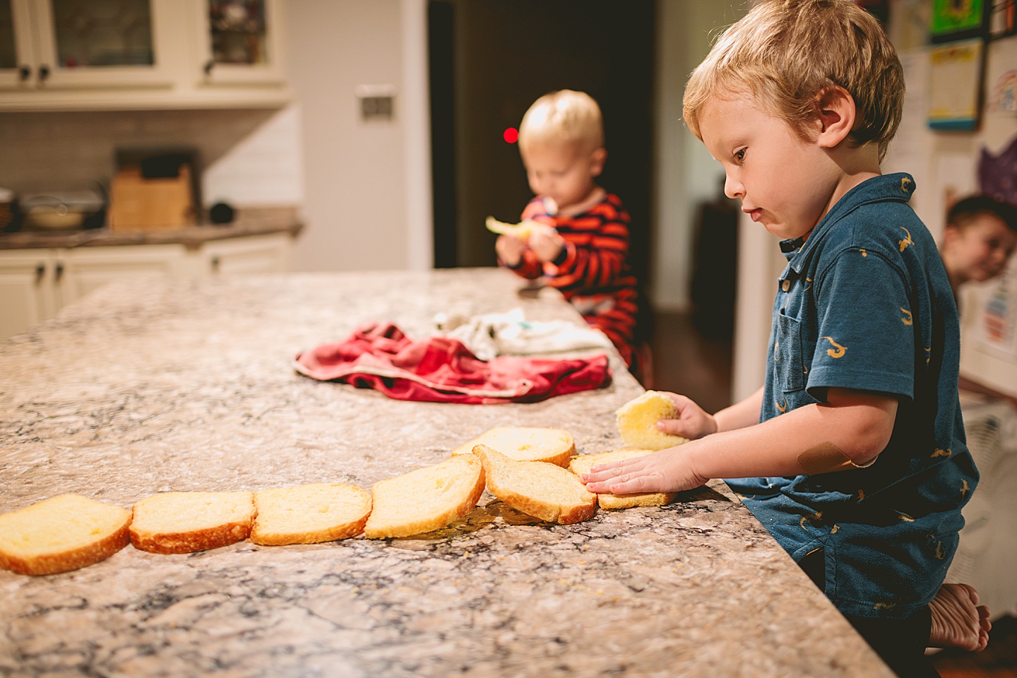 Kids making french toast