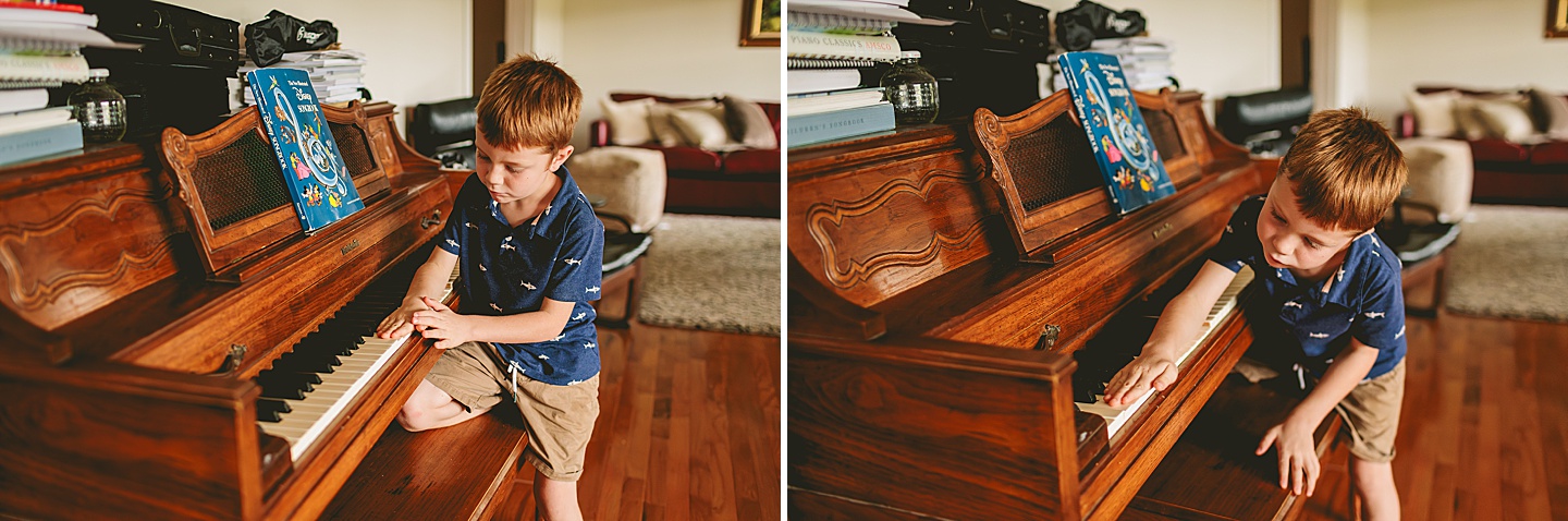 Kid playing piano