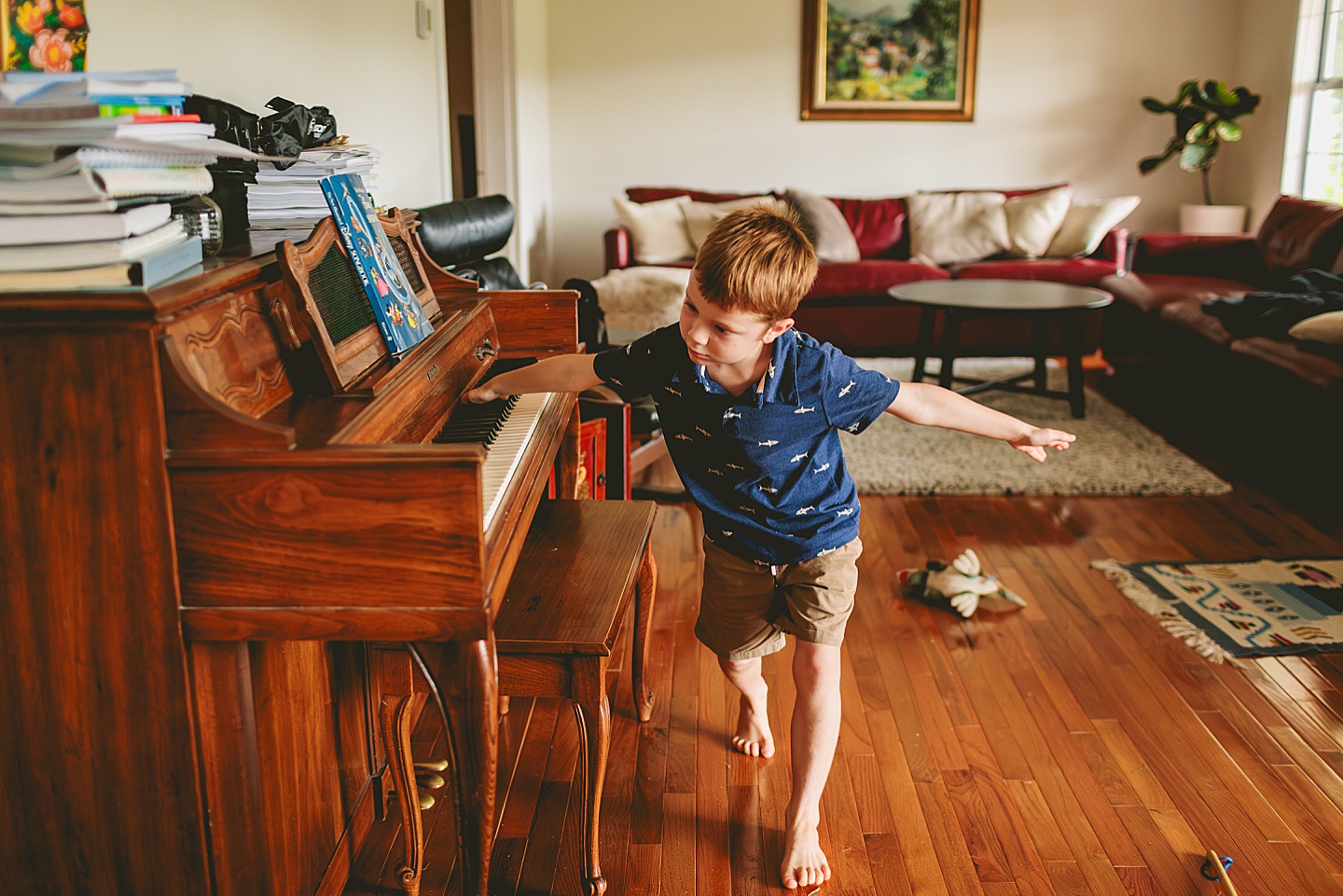 Kid playing piano