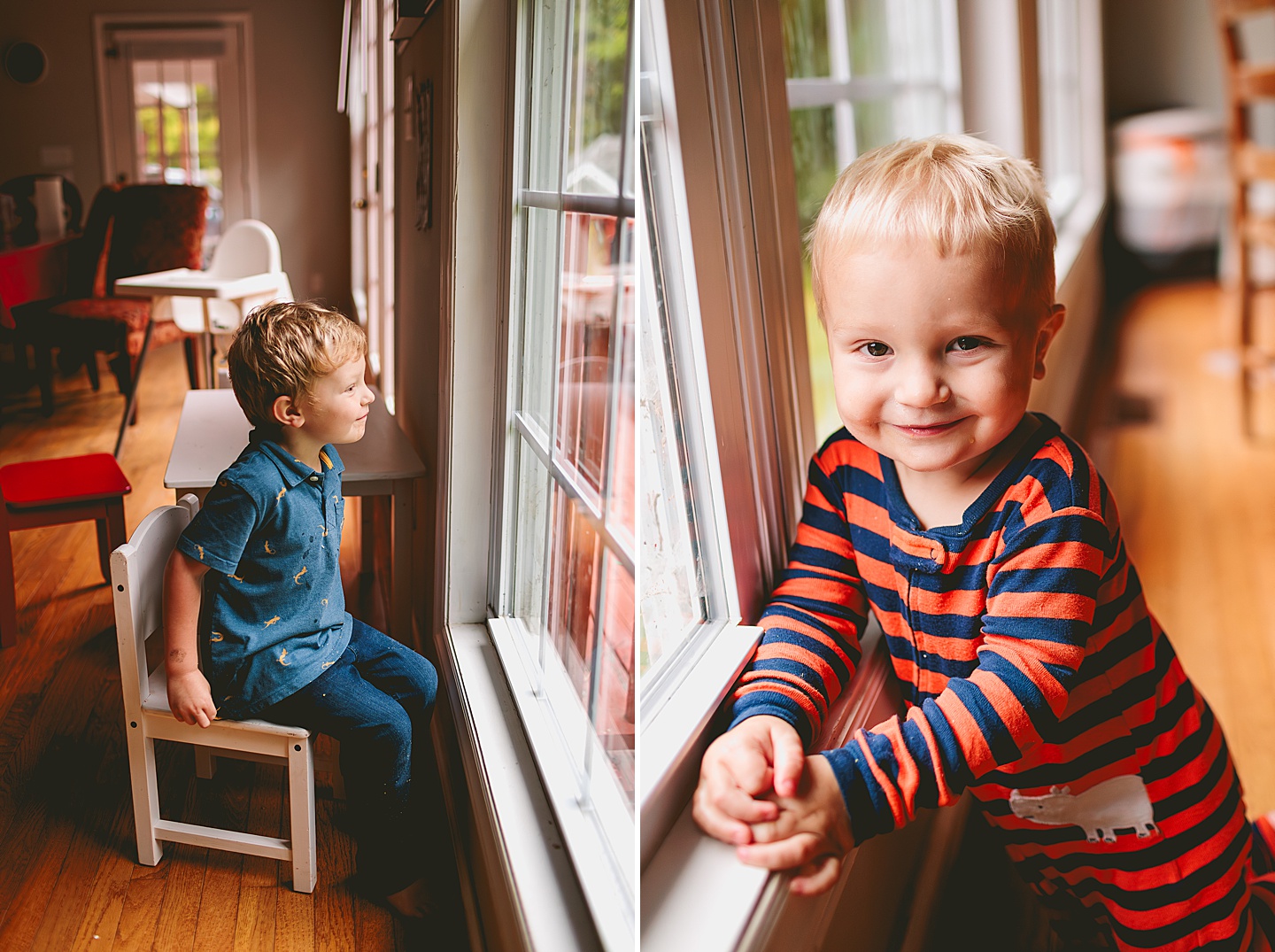 Kid sitting by the window