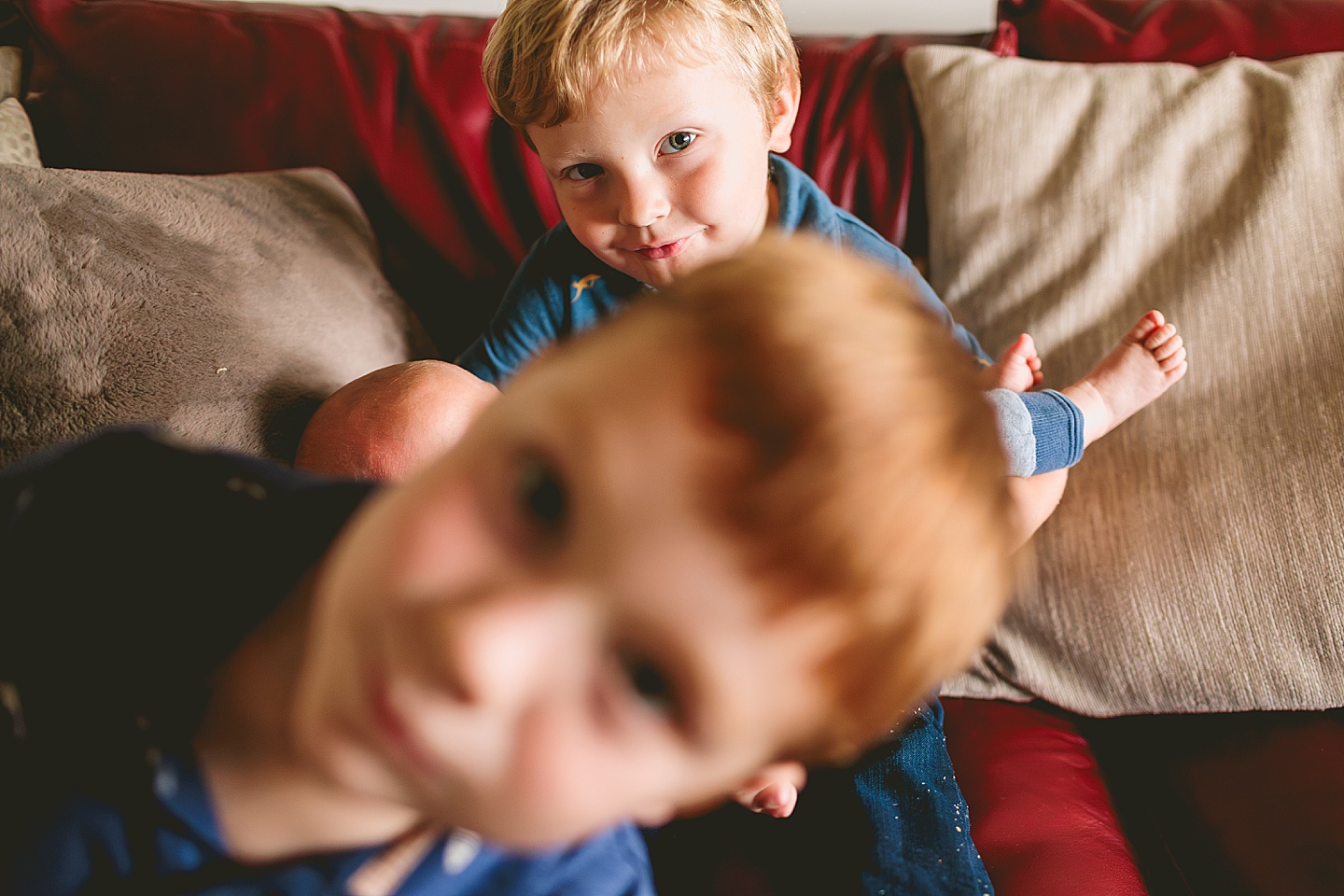 Photo of brothers together on couch