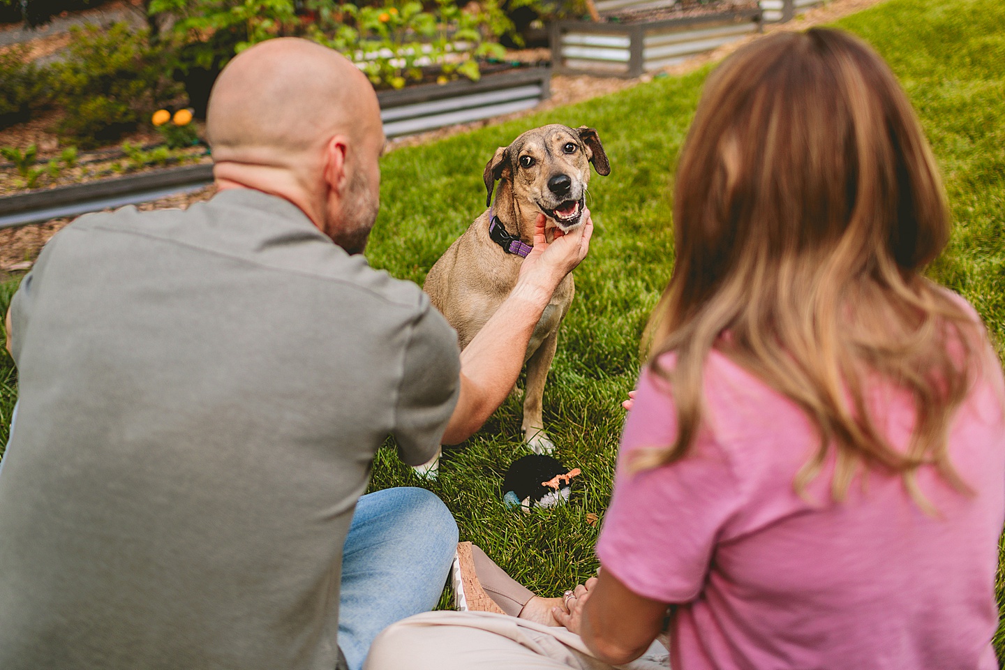 Family Photographer - Quentin + Lady // Backyard Garden Couple Session