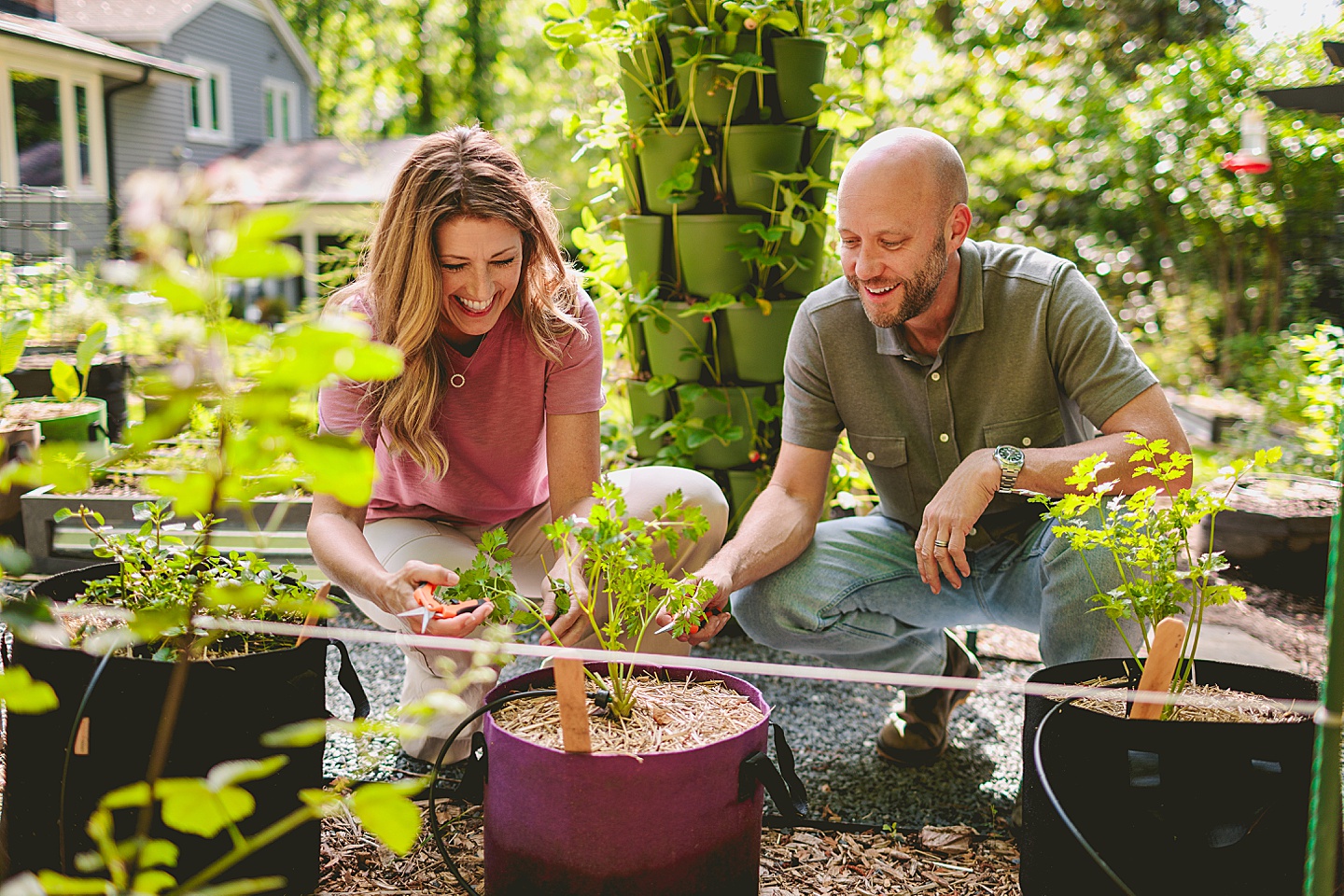 Family Photographer - Quentin + Lady // Backyard Garden Couple Session