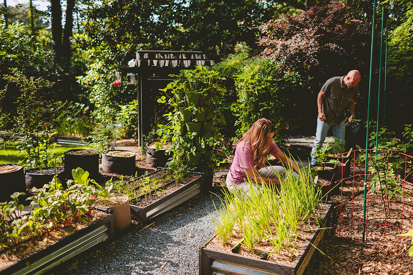 Family Photographer - Quentin + Lady // Backyard Garden Couple Session