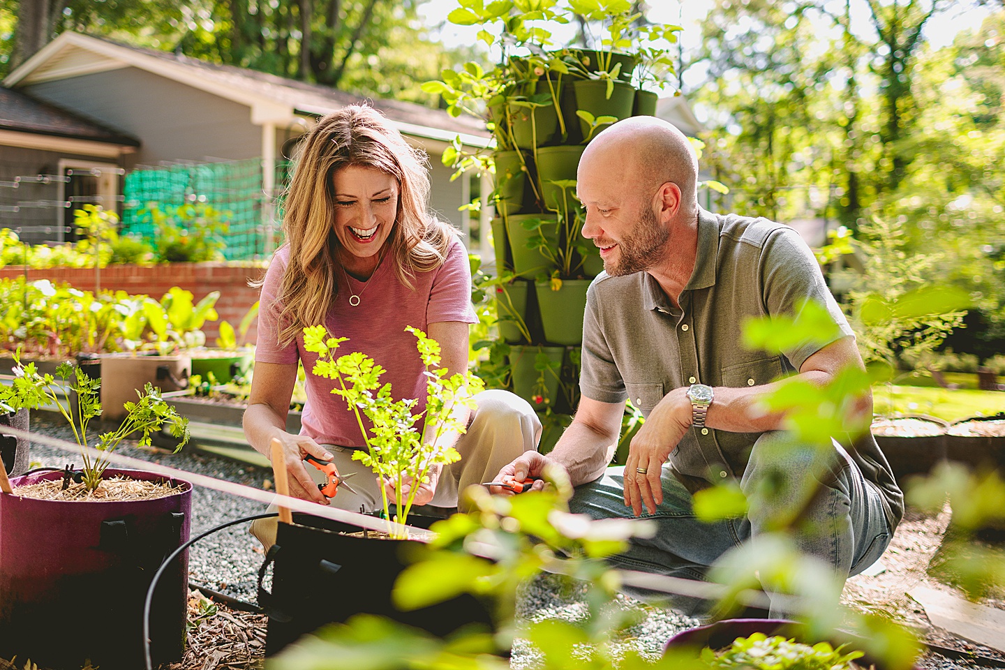 Family Photographer - Quentin + Lady // Backyard Garden Couple Session