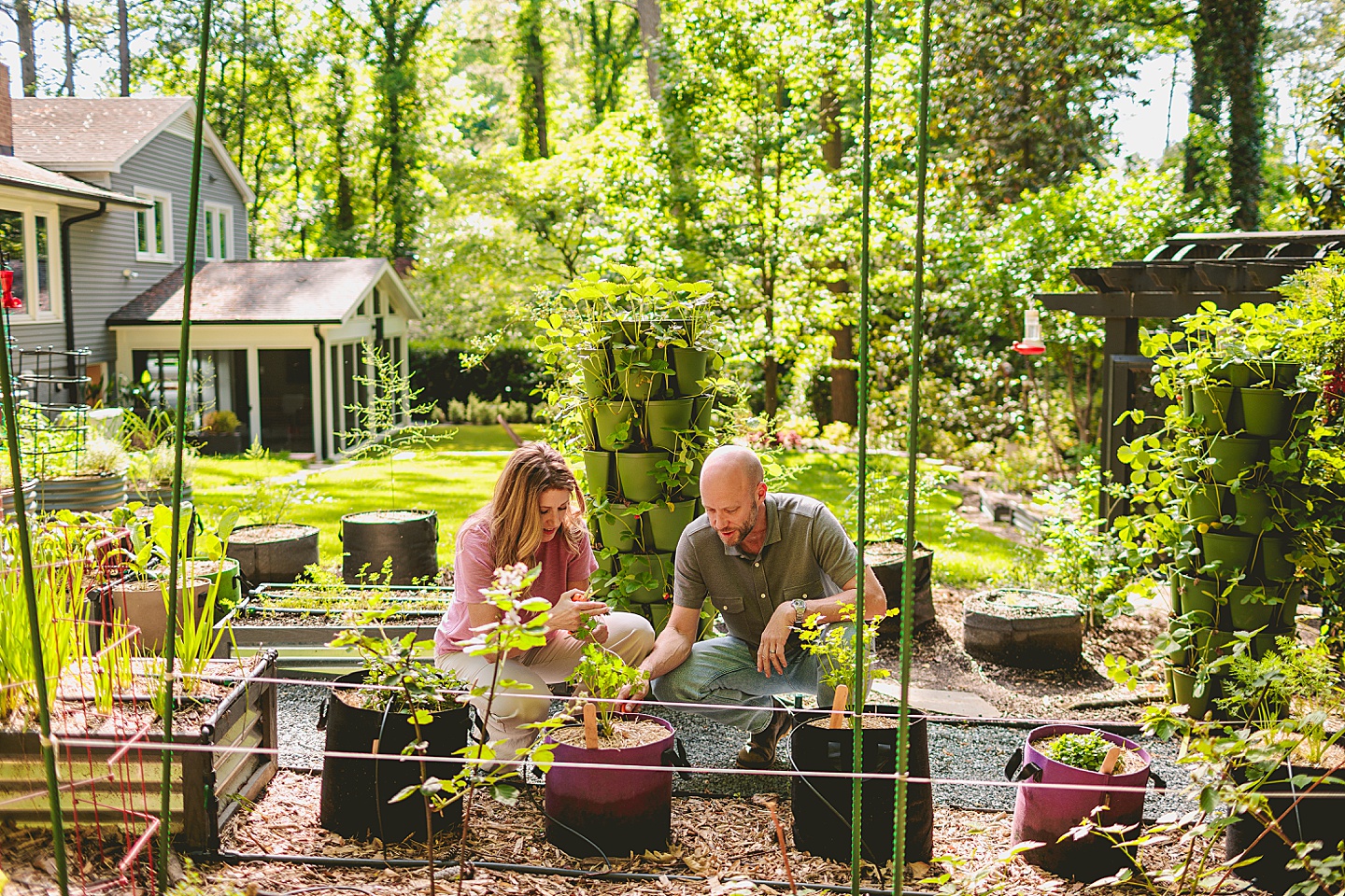 Family Photographer - Quentin + Lady // Backyard Garden Couple Session