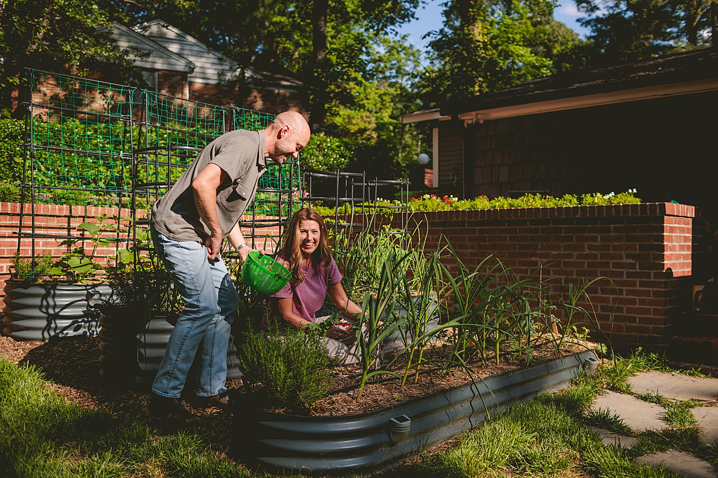 Family Photographer - Quentin + Lady // Backyard Garden Couple Session