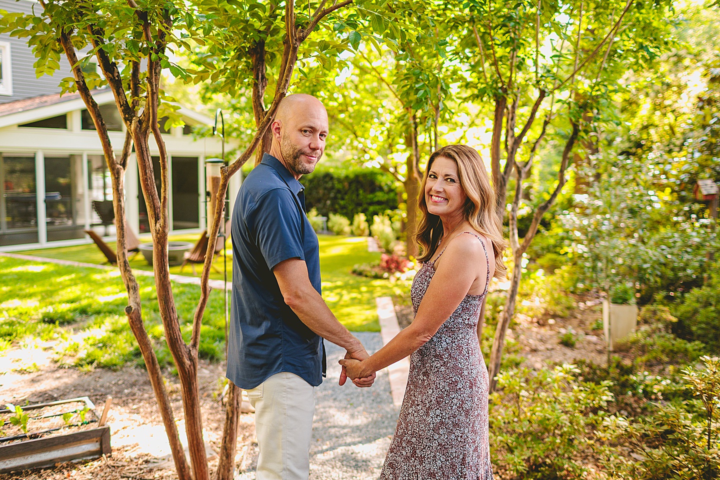 Family Photographer - Quentin + Lady // Backyard Garden Couple Session