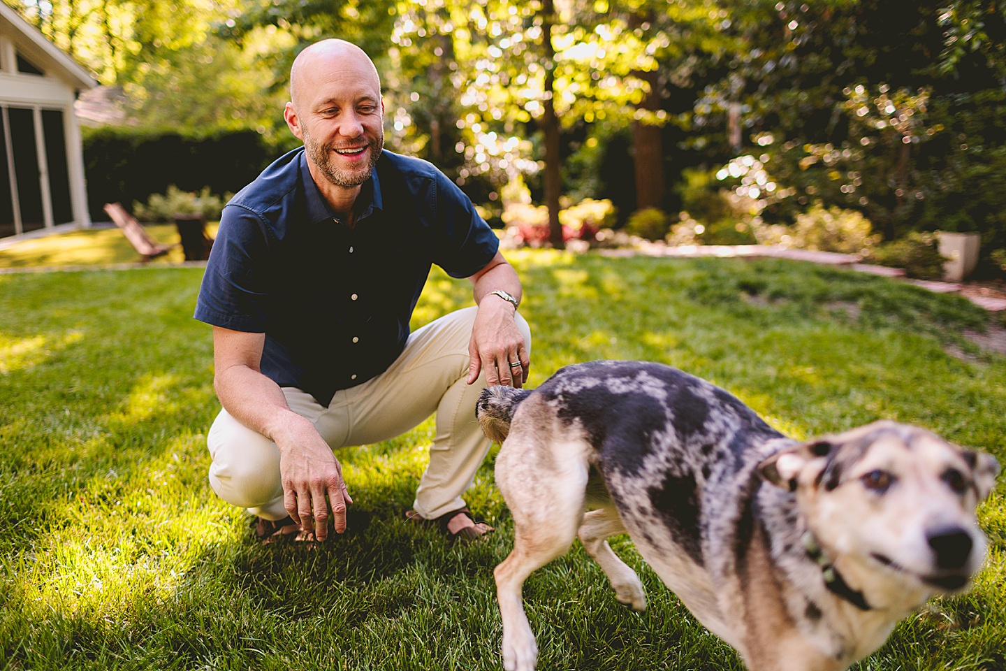 Family Photographer - Quentin + Lady // Backyard Garden Couple Session