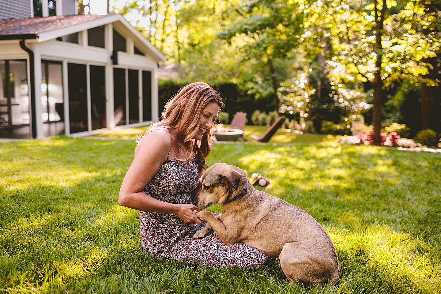 Family Photographer - Quentin + Lady // Backyard Garden Couple Session