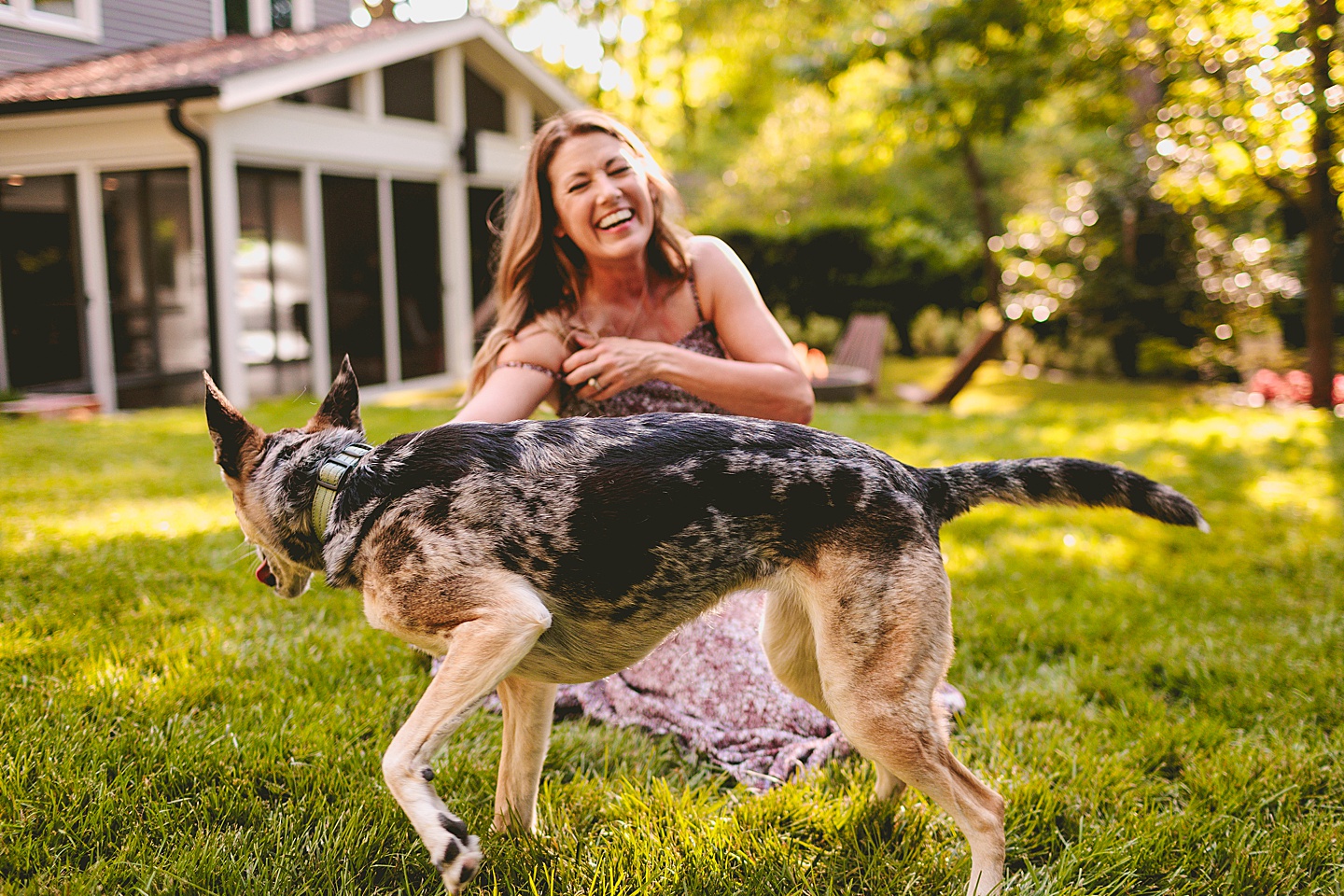 Family Photographer - Quentin + Lady // Backyard Garden Couple Session