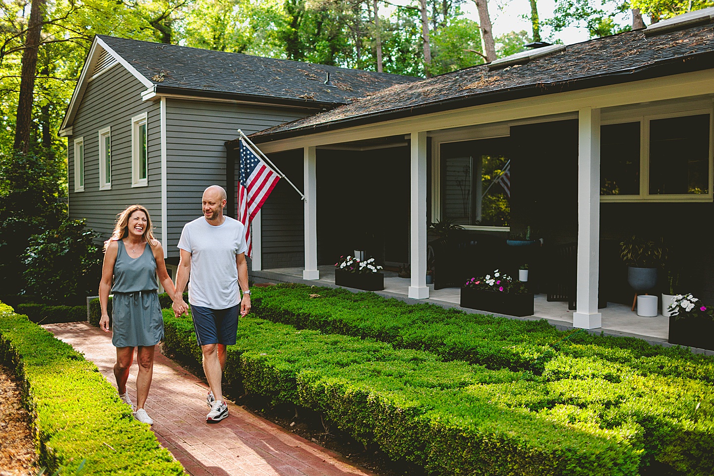 Family Photographer - Quentin + Lady // Backyard Garden Couple Session