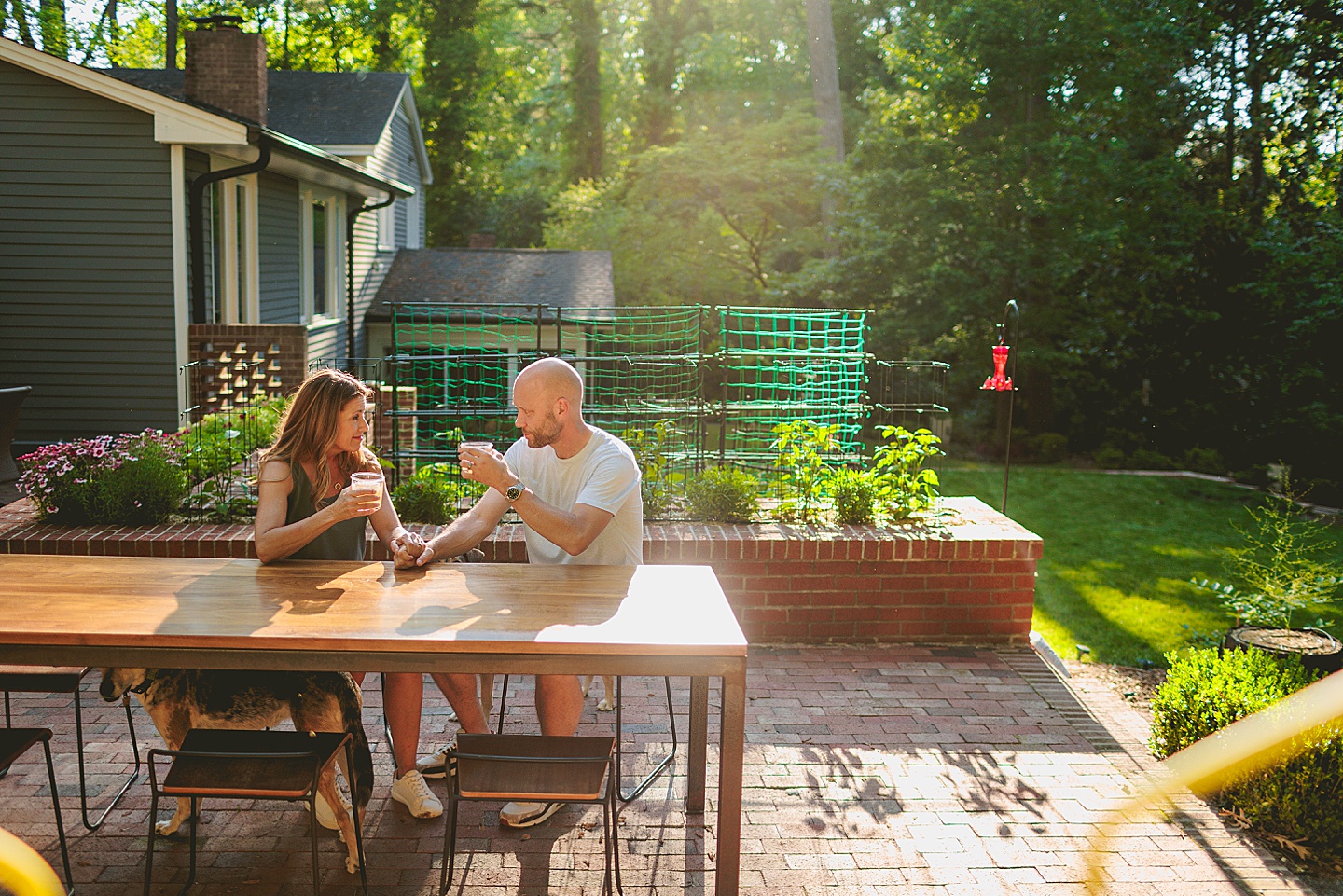 Family Photographer - Quentin + Lady // Backyard Garden Couple Session