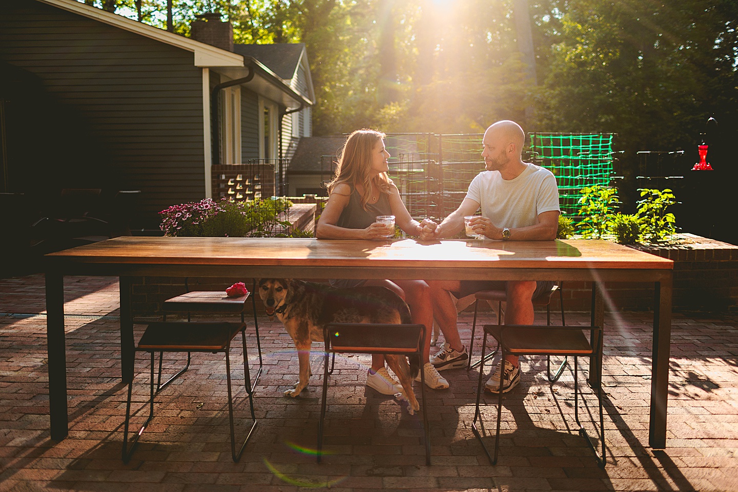 Family Photographer - Quentin + Lady // Backyard Garden Couple Session
