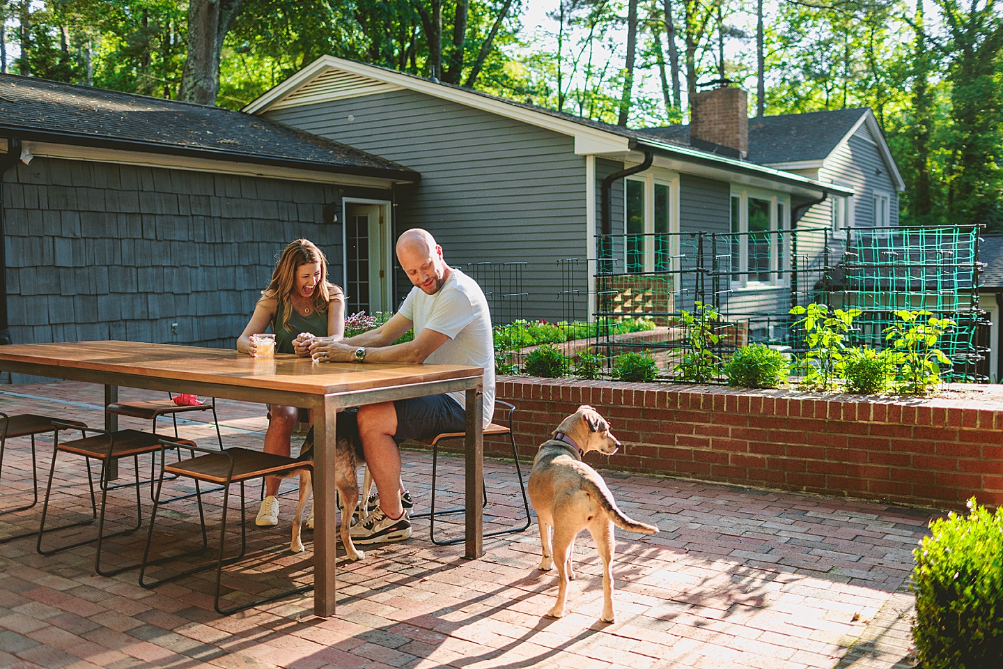 Family Photographer - Quentin + Lady // Backyard Garden Couple Session